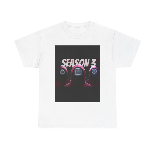 Squid Game Season 3 Unisex Heavy Cotton Tee - Perfect for Fans, Fun Gifts, Casual Wear, Game Nights, and TV Show Enthusiasts