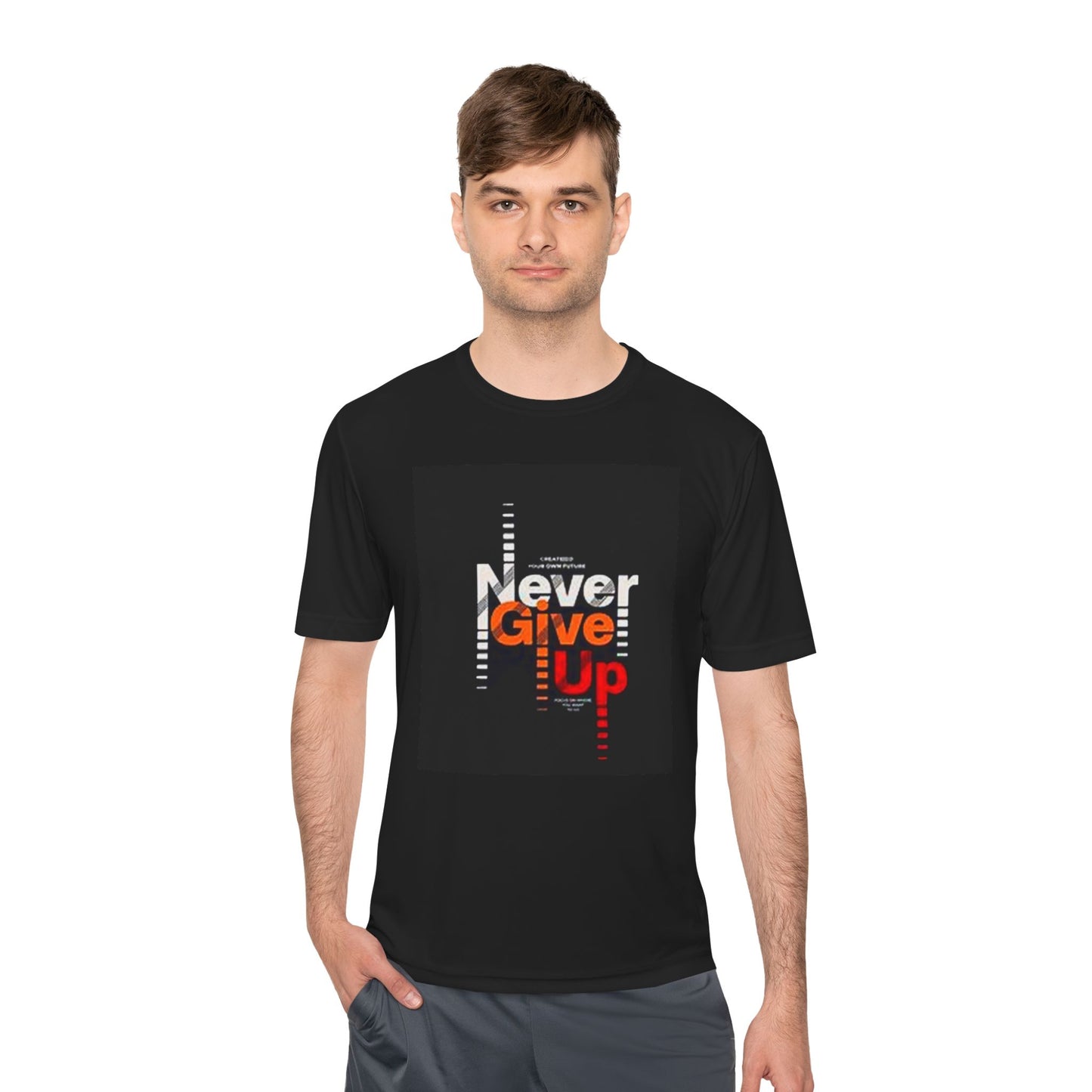 Motivational Unisex Tee - Never Give Up, Fitness Shirt, Gym Apparel, Sportswear, Inspirational Gift, Workout Top